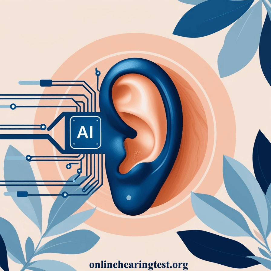 AI concept with ear and circuit lines