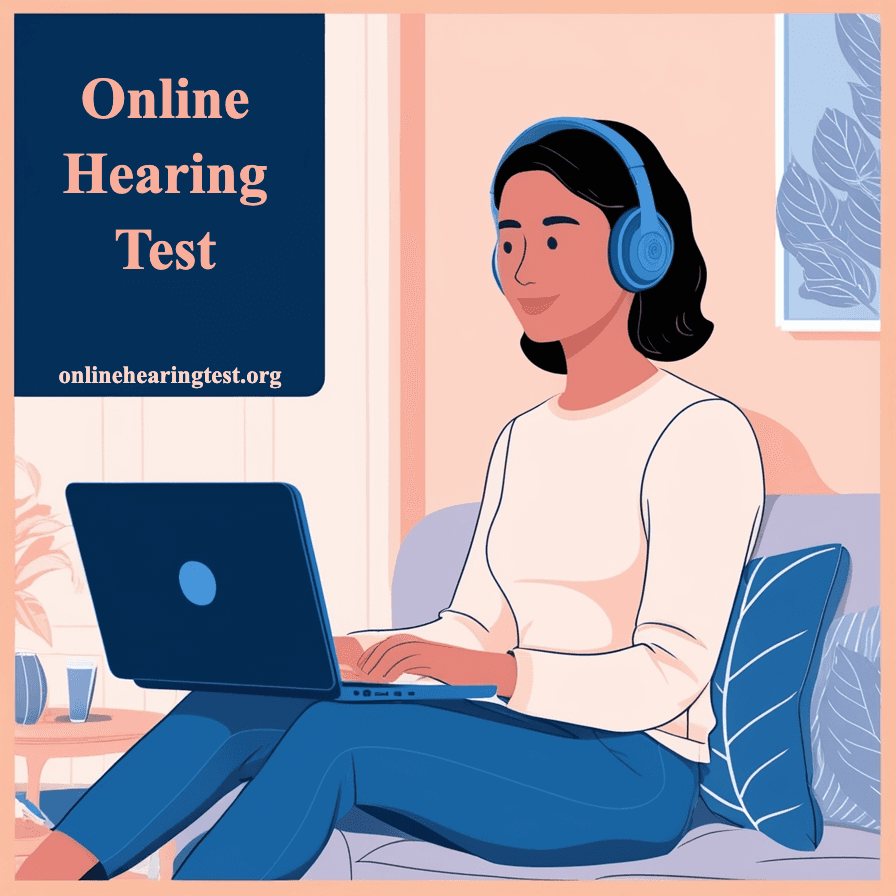 Person taking an online hearing test at home